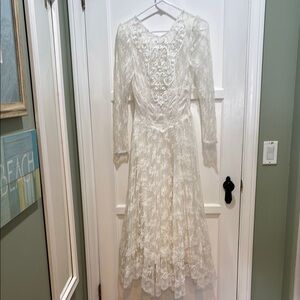 Jessica McClintock Bridal lace long sleeve beaded bodice wedding dress
